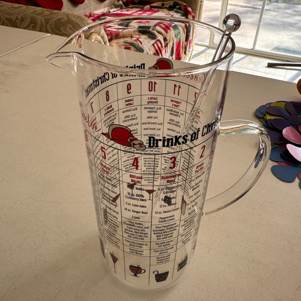 Twelve drinks of Christmas pitcher stirrer and simple syrup set